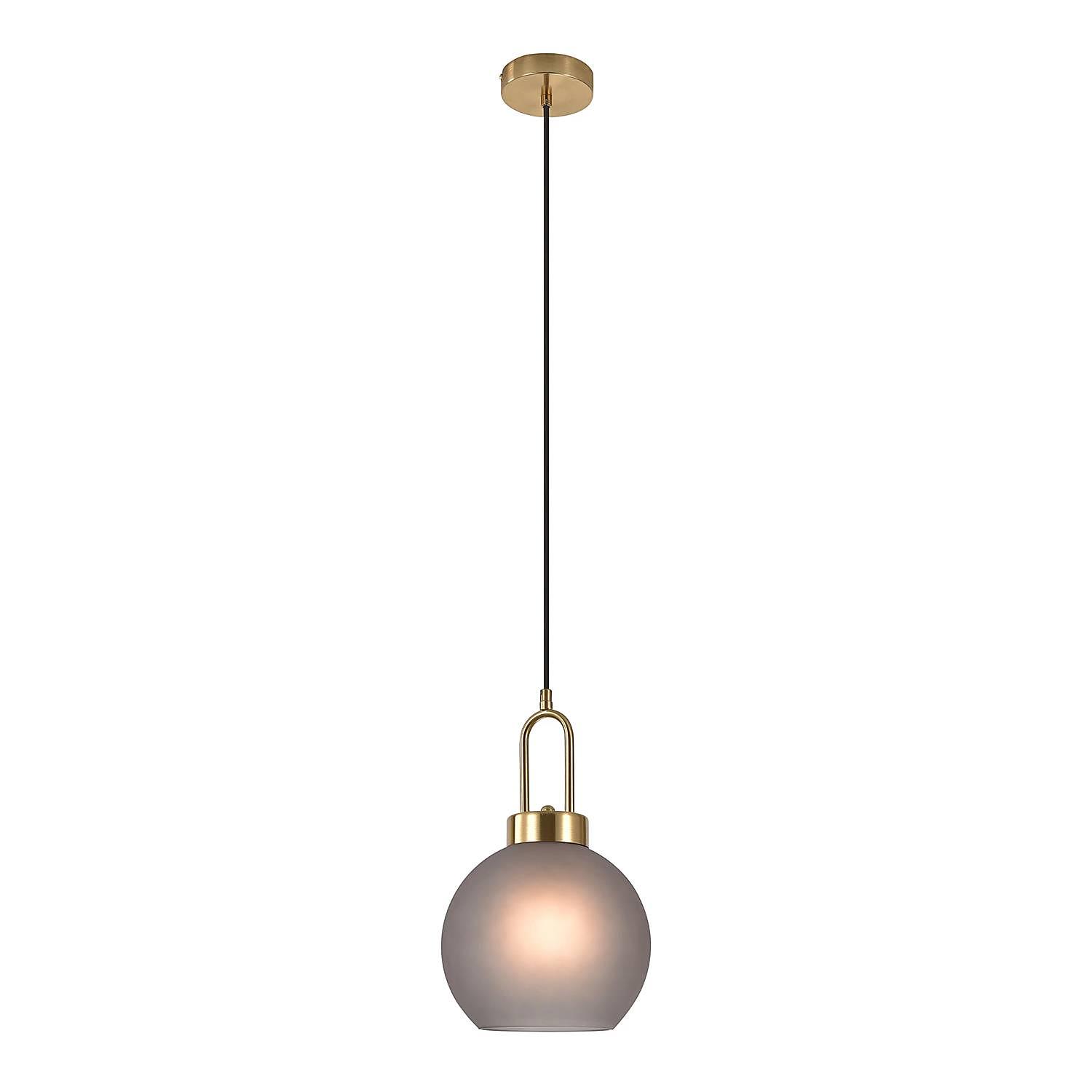 Pendelleuchte Lotun I Glas Messing Grau 1