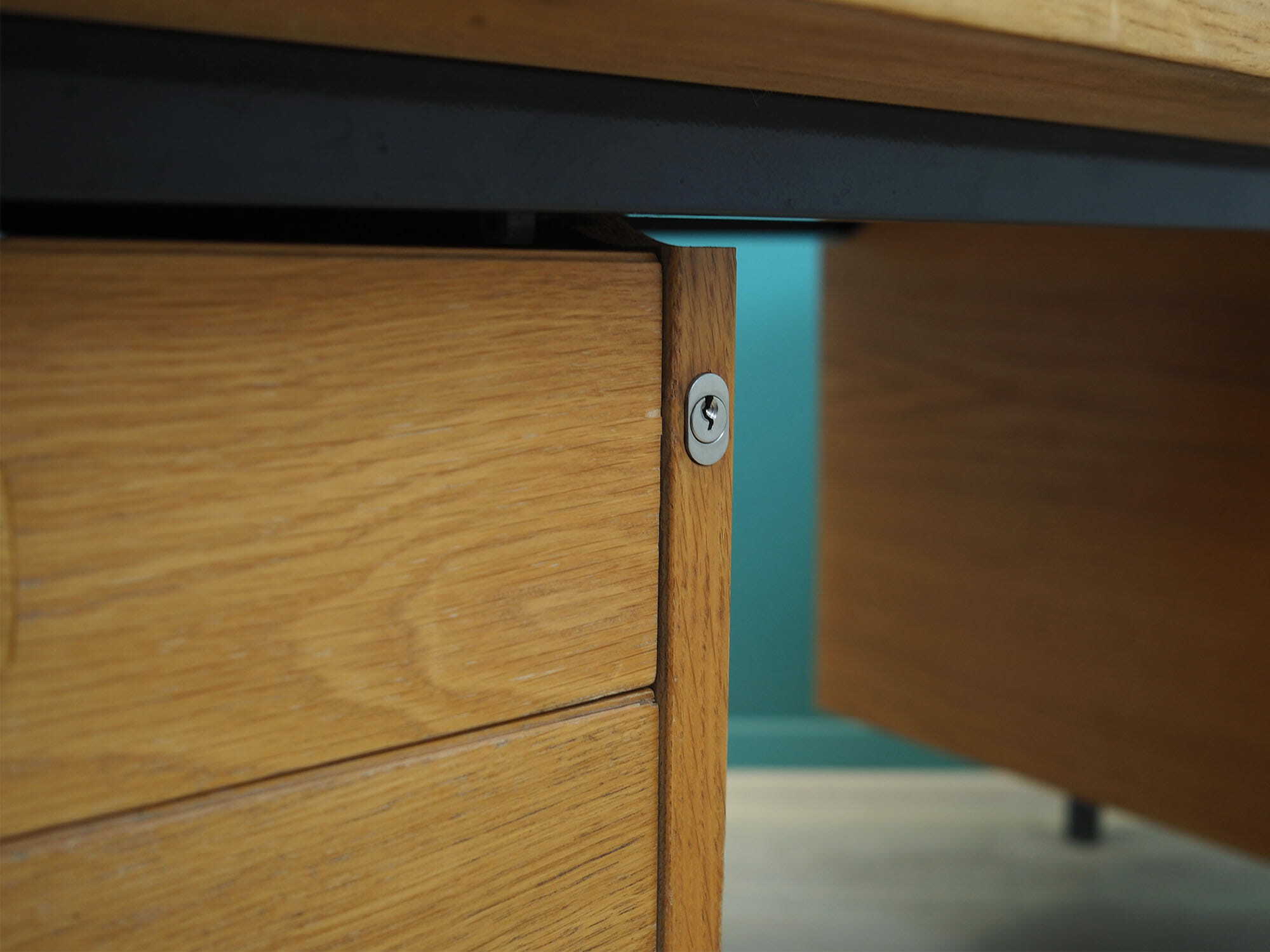 Vintage Desk Ash Wood Brown 1980s 8