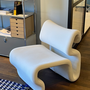 Easy Chair Sessel Stoff Metall Weiß  6