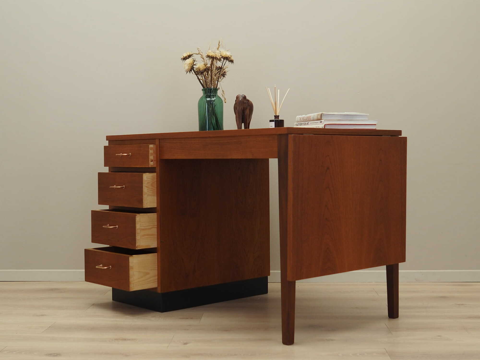 Vintage desk teak brown 1970s 4