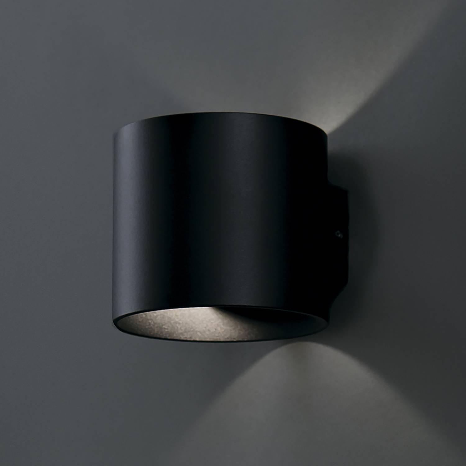 Rond Wandleuchte Aluminium Schwarz 0