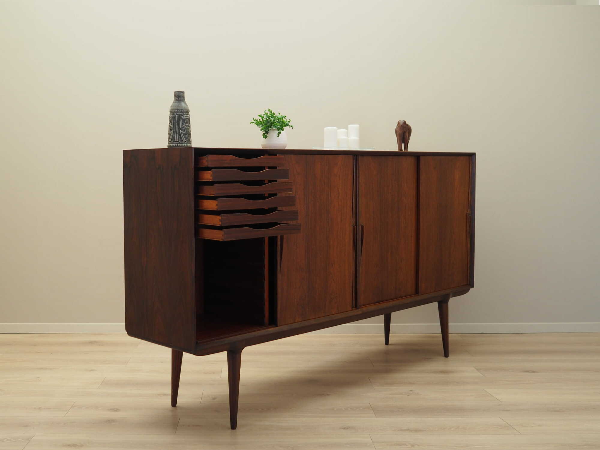 Highboard Rosenholz Braun 1970er Jahre 6