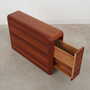 Vintage Newspaper Holder Teak Wood Brown 1970s 3