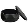 Wattedose Crackle Jar Polyresin Schwarz 3