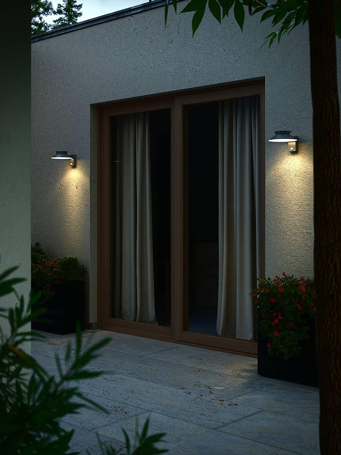 Solar-Wandleuchte Justina Aluminium Grau 2