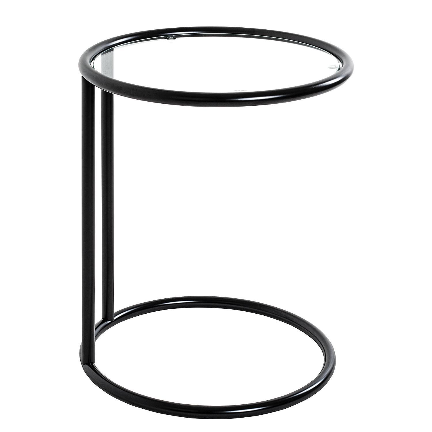 Stain Side table Safety glass Steel Black 4