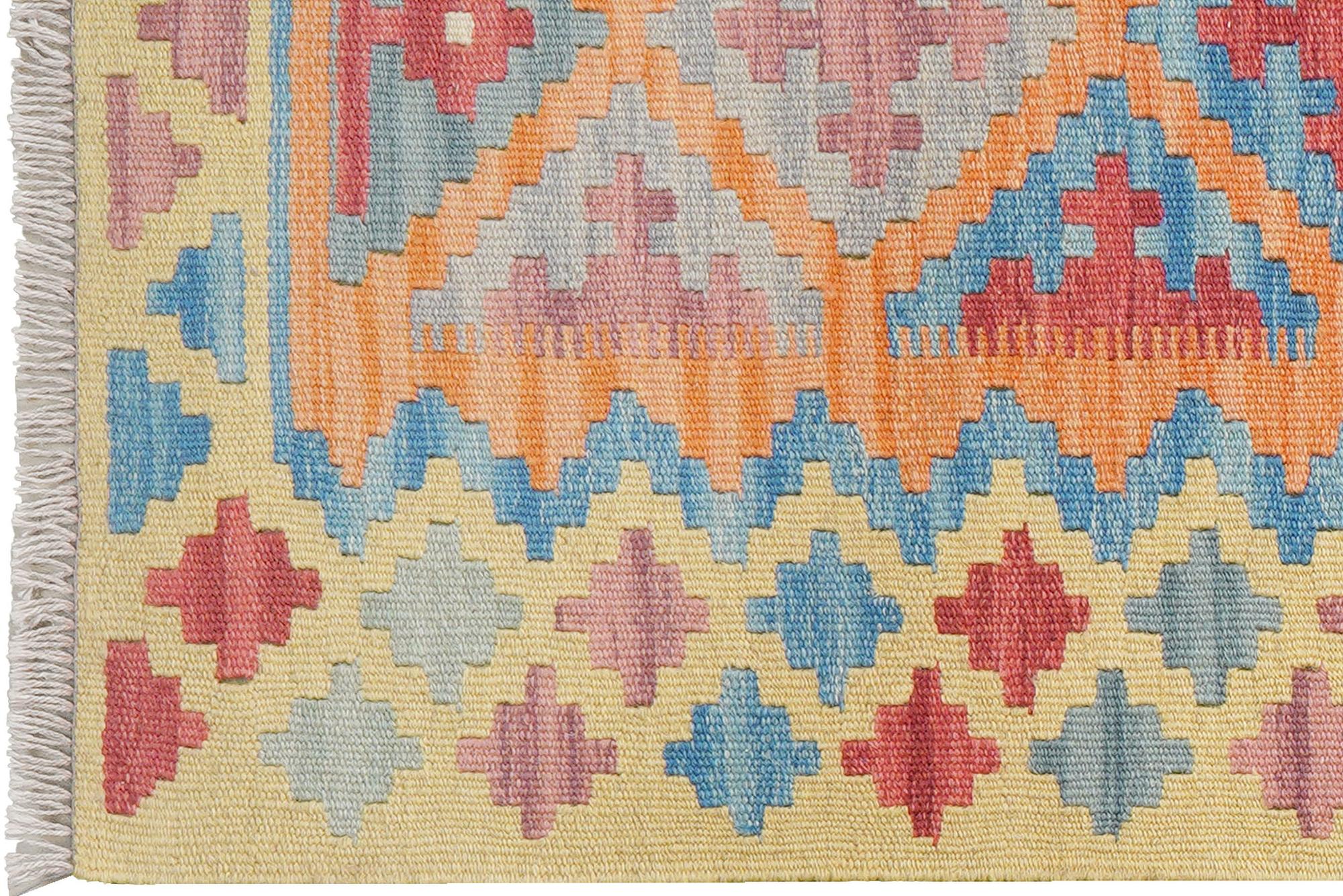 Kelim Gashgai Teppich Wolle Orange 1