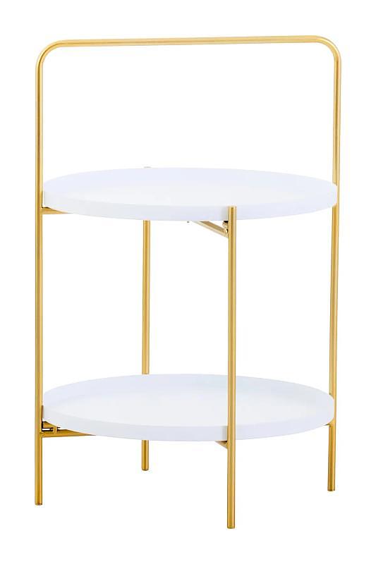 Trosa Two Tier Weiß und Gold Beistelltisch
 6