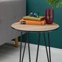 Round side table Oak decor Brown Black 6