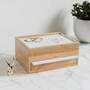 Schmuckkasten Gummibaumholz Stahl Beige Weiß 0