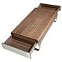 Rechteckiger Couchtisch Holzfurnier Verchromter Stahl 6