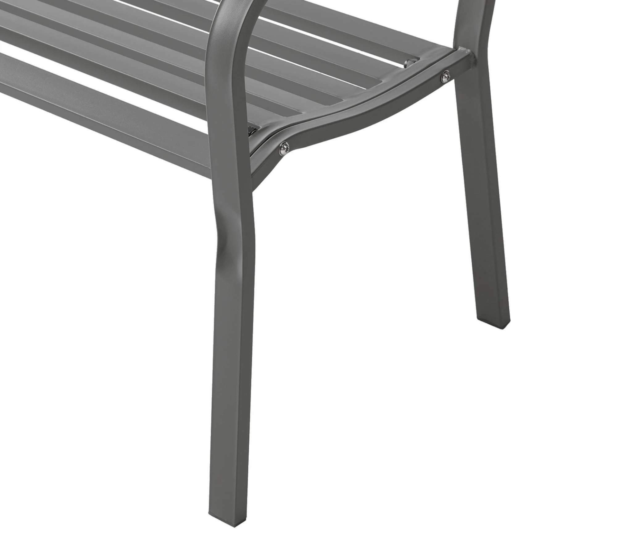 Gartenbank Stahl Grau 5