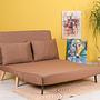 Fold-out sofa bed 2-seater brown 2