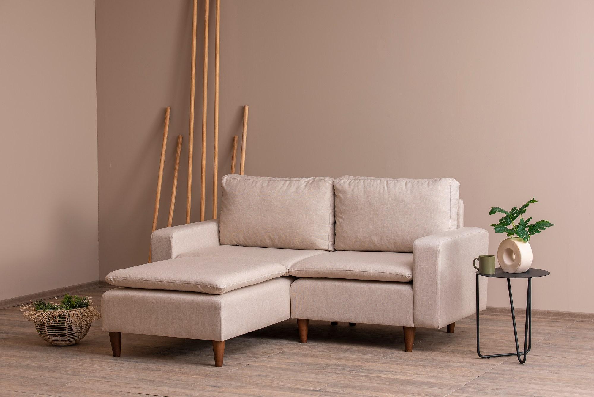 Lungo Mini Ecksofa Creme 2