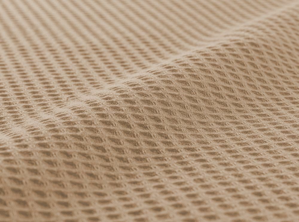 Leichte Decke aus Waffelpiqué 100% Baumwolle Taupe Single 1