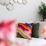 Artistic Zig Zag Decorative Cushion Multicolor Cotton 3