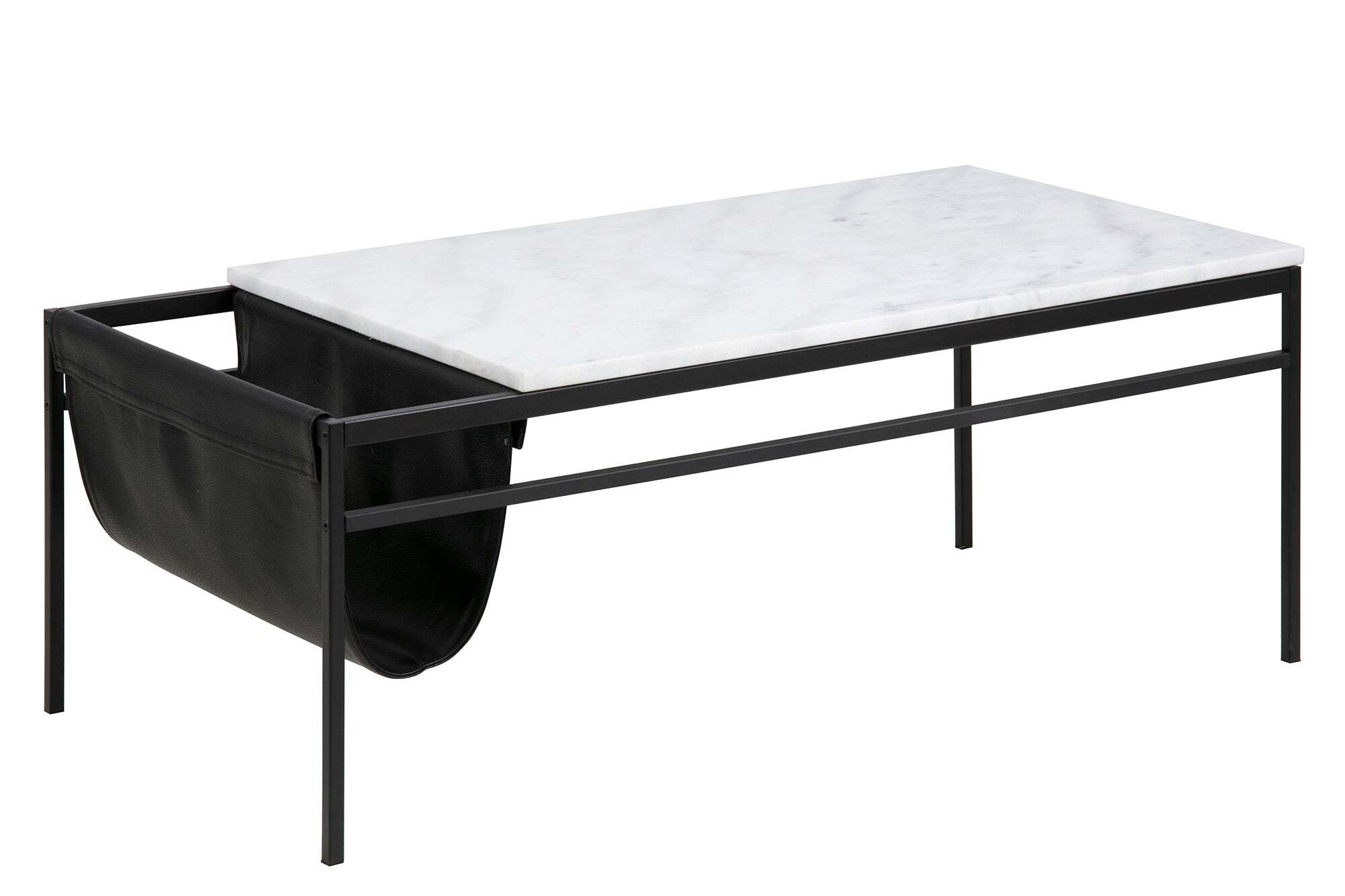 Foggia Salontafel Metall Stein Schwarz Weiß  1