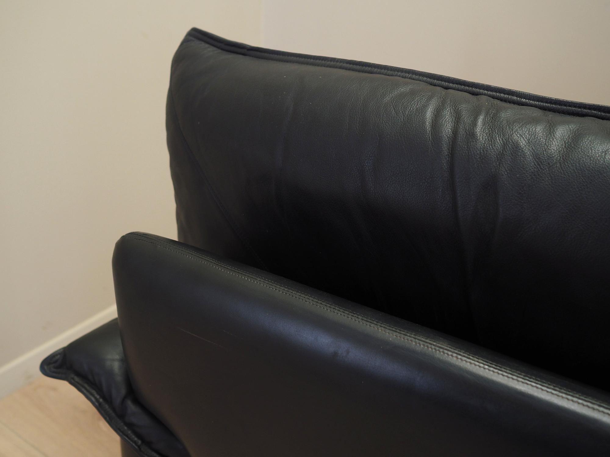 Modular sofa leather black 1960s 13