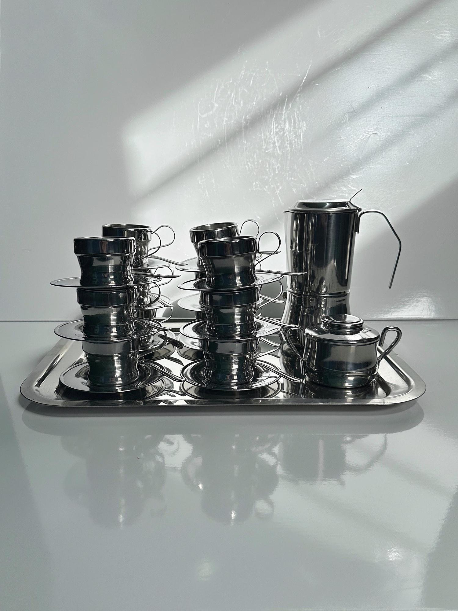 Inox Espresso-Set Tasse für 12 Personen Silber 3
