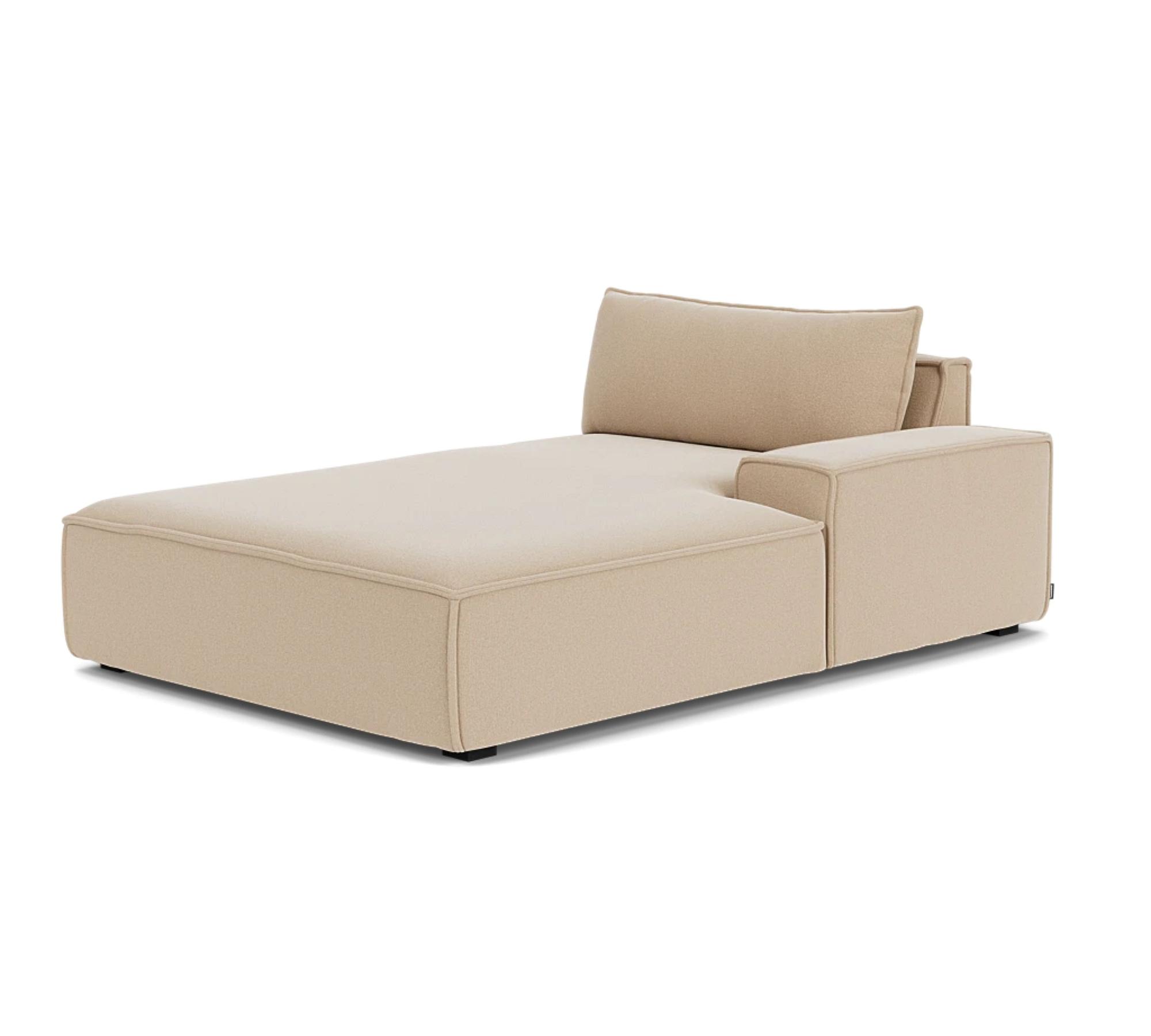 Daphne 1-seater chaise lounge right Maya Warm Grey 0