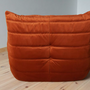 Togo Armchair and Ottoman Set Velvet Amber-Orange 3