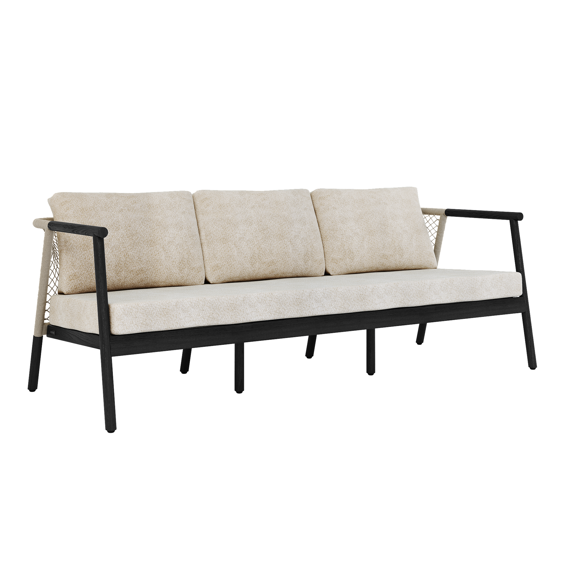 NERO Sofa 3-seater Black Teak-Rope SandNERO Cushion Sofa 3-seater O Corsica 0