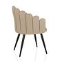 SCALLORE Dining chair in shell shape velvet light brown 9