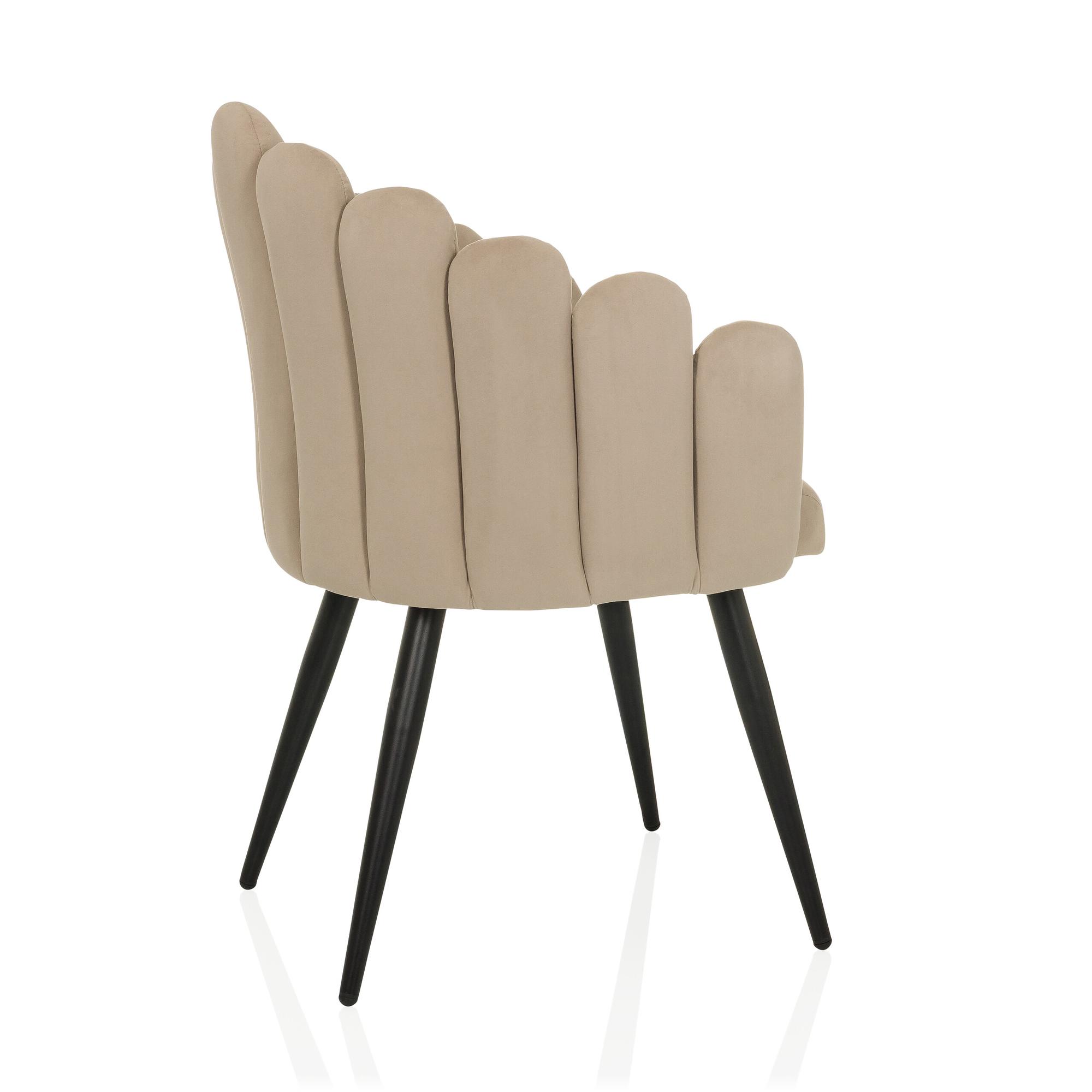 SCALLORE Dining chair in shell shape velvet light brown 9