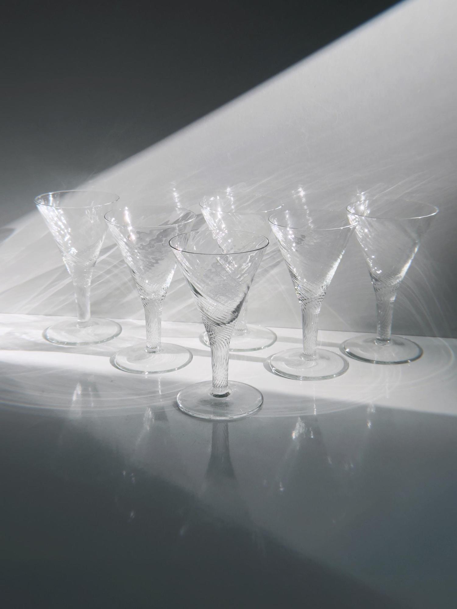 Set di decanter in cristallo trasparente anni '80 6