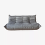Togo Sofa 3-Sitzer, 2-Sitzer &amp; Ottoman Samt Silbergrau 0