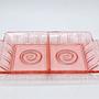 Vintage Tablett Pressglas Rosa 1930er Jahre 0