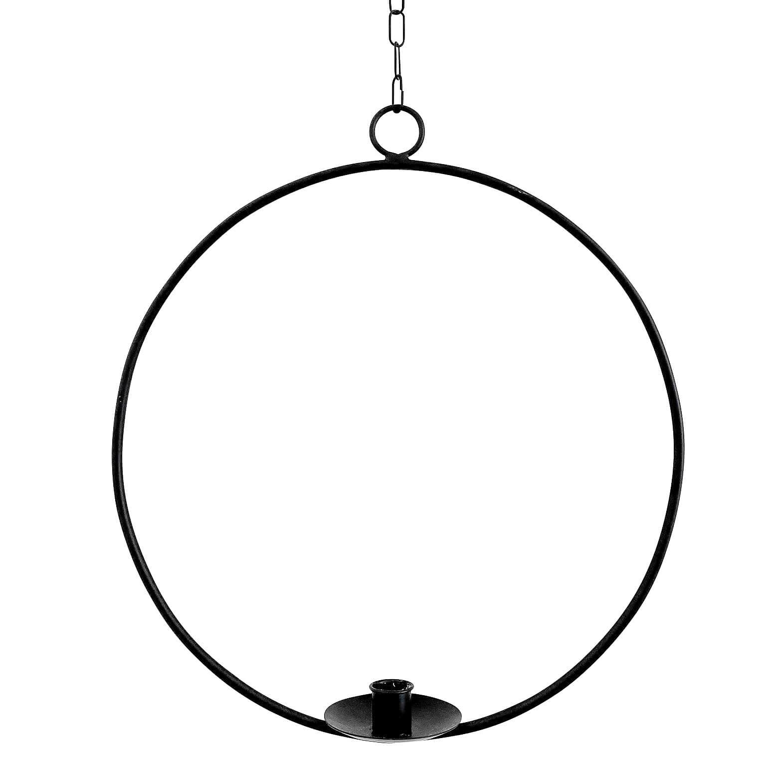 Ijus Decorative Ring with Vase/Candle Holder Black Ø 34cm 3