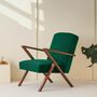 Retrostar Sessel New Life Nussbaum Beizung Opalgrün 0