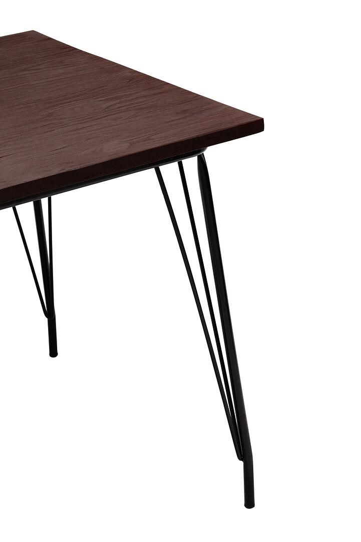 District Side Table Metal Elm Wood Black 2