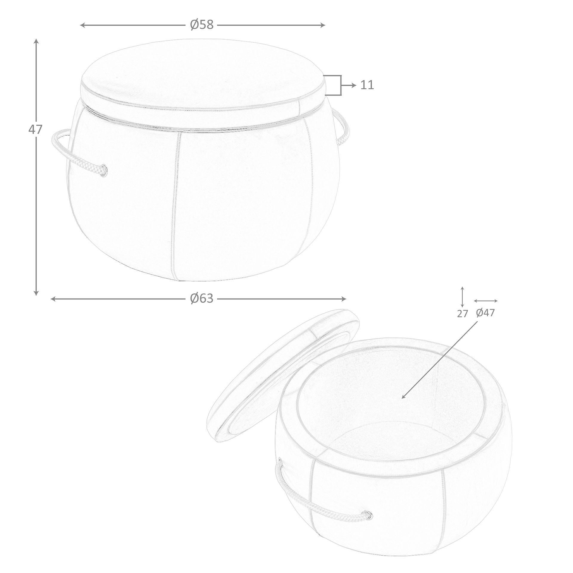 Sitzpuff aus Kamelleder 5171 8