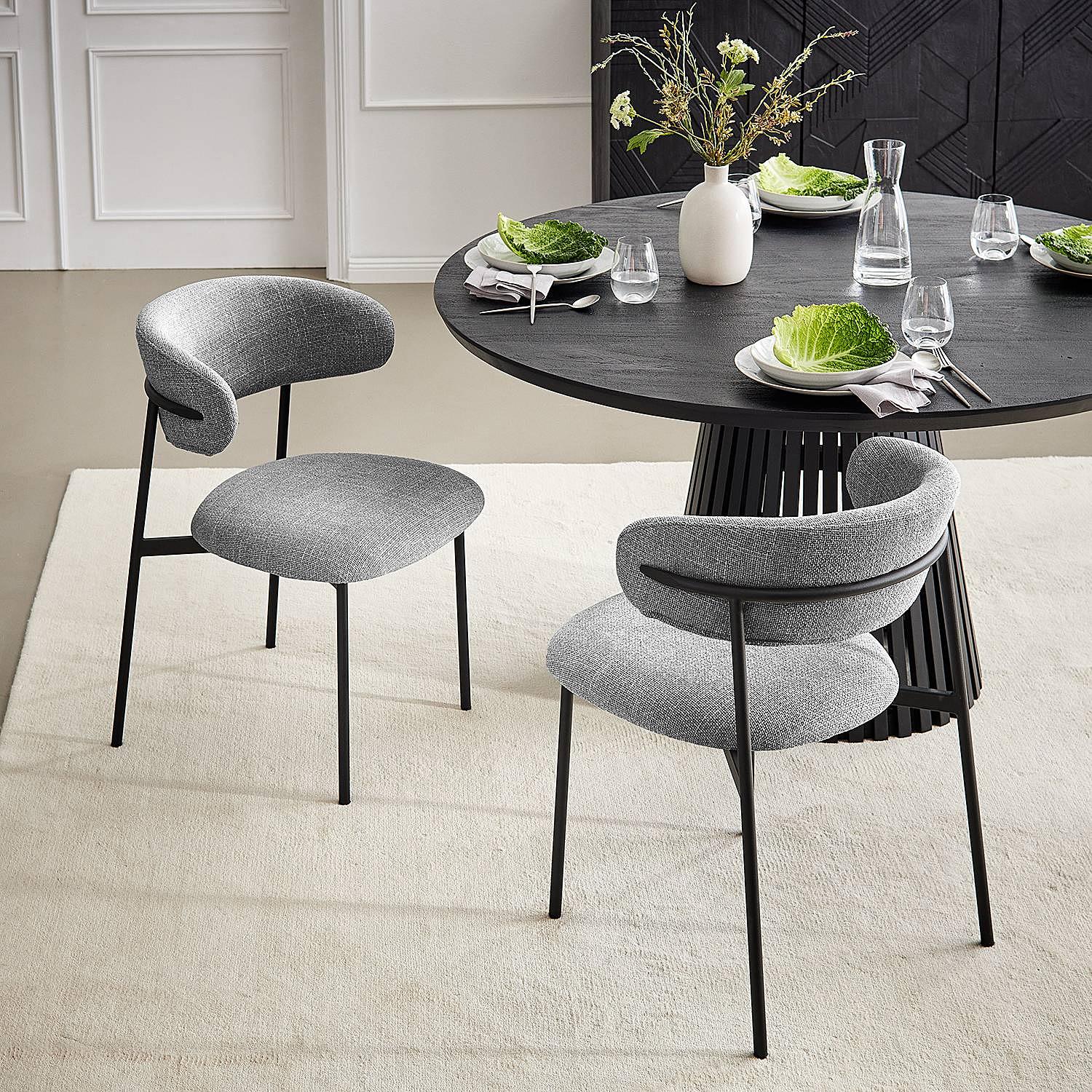 2x Upholstered chair Podington Grey 4