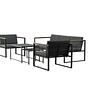 Dakar Sofa Set Steel Textile Grey Black 2