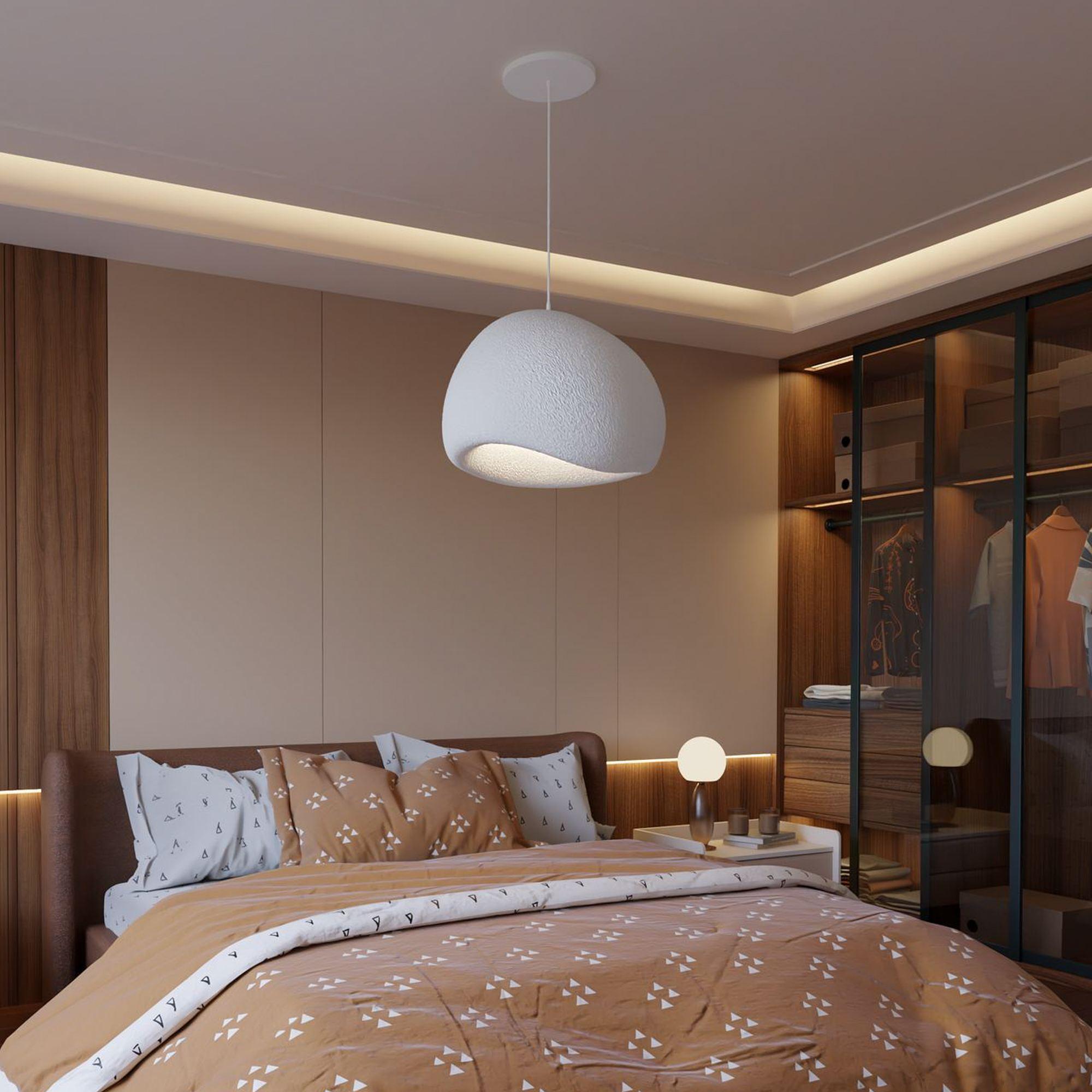 1-Flammig Wabi Sabi Kurai Pendelleuchte Weiß 1