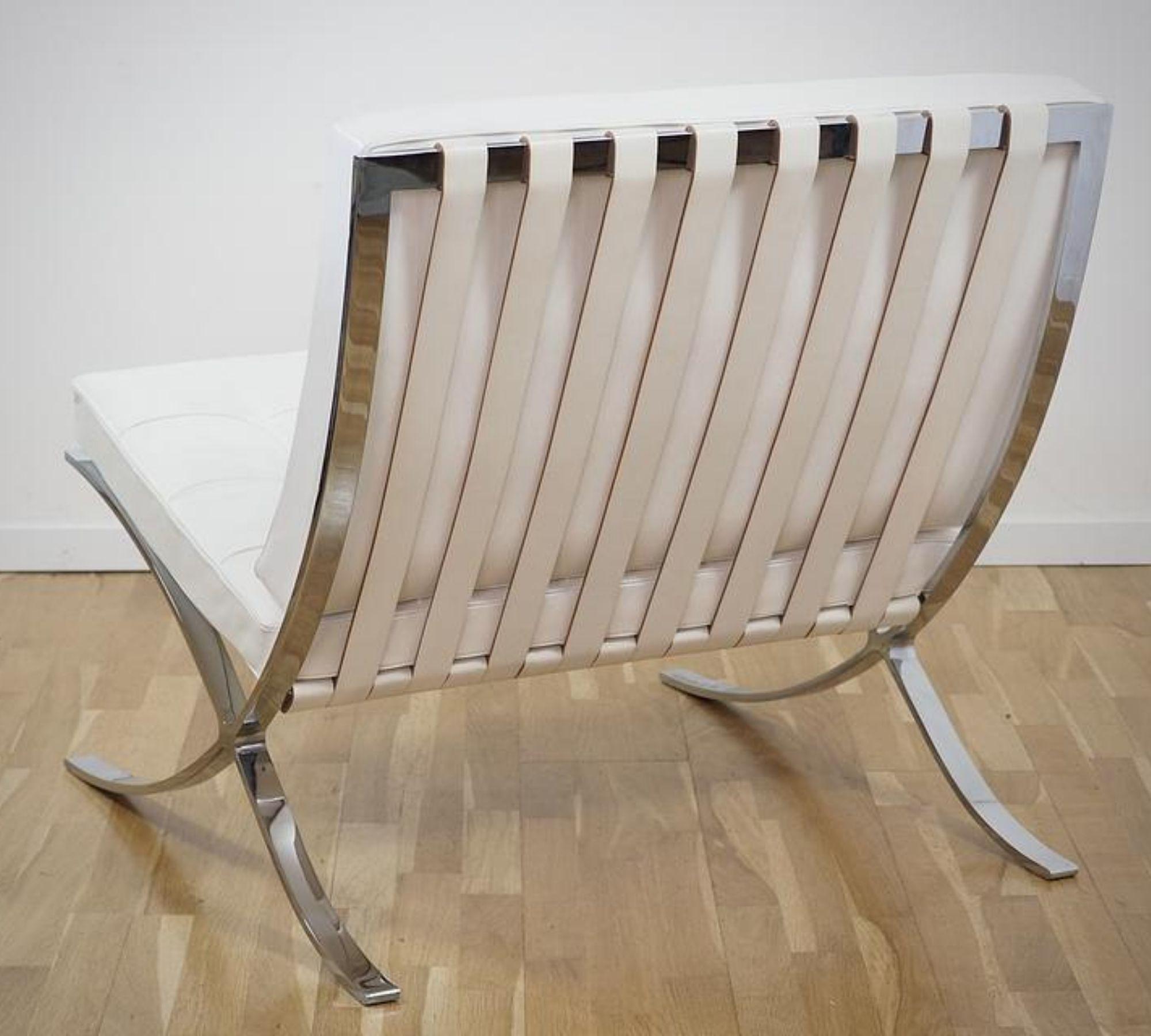 Barcelona Chair Leather Ivory Limited Edition No. 23 2