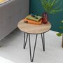 Round side table Oak decor Brown Black 7