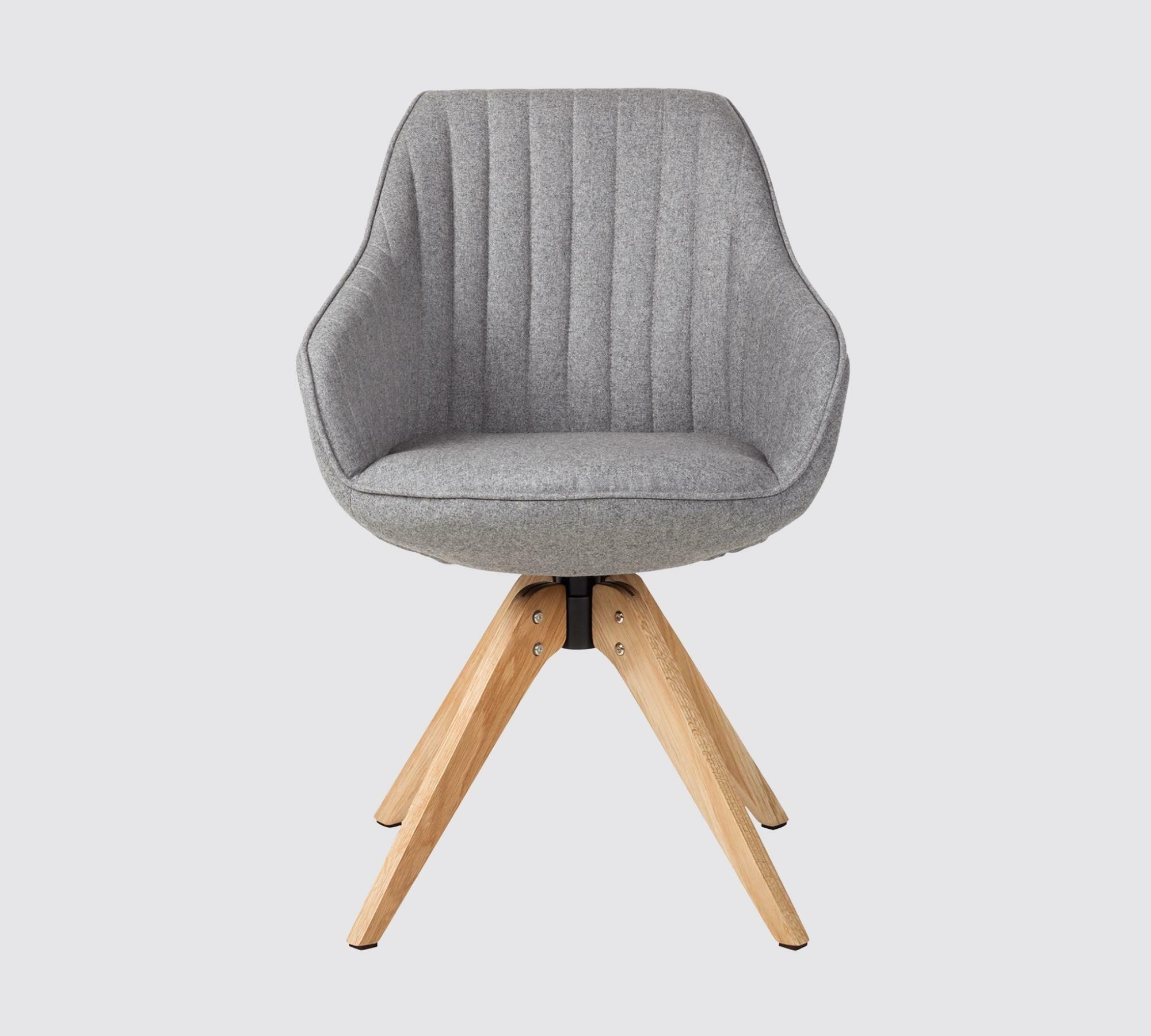 Gemütlicher Armlehnstuhl Filz Holz Mix Grau 0