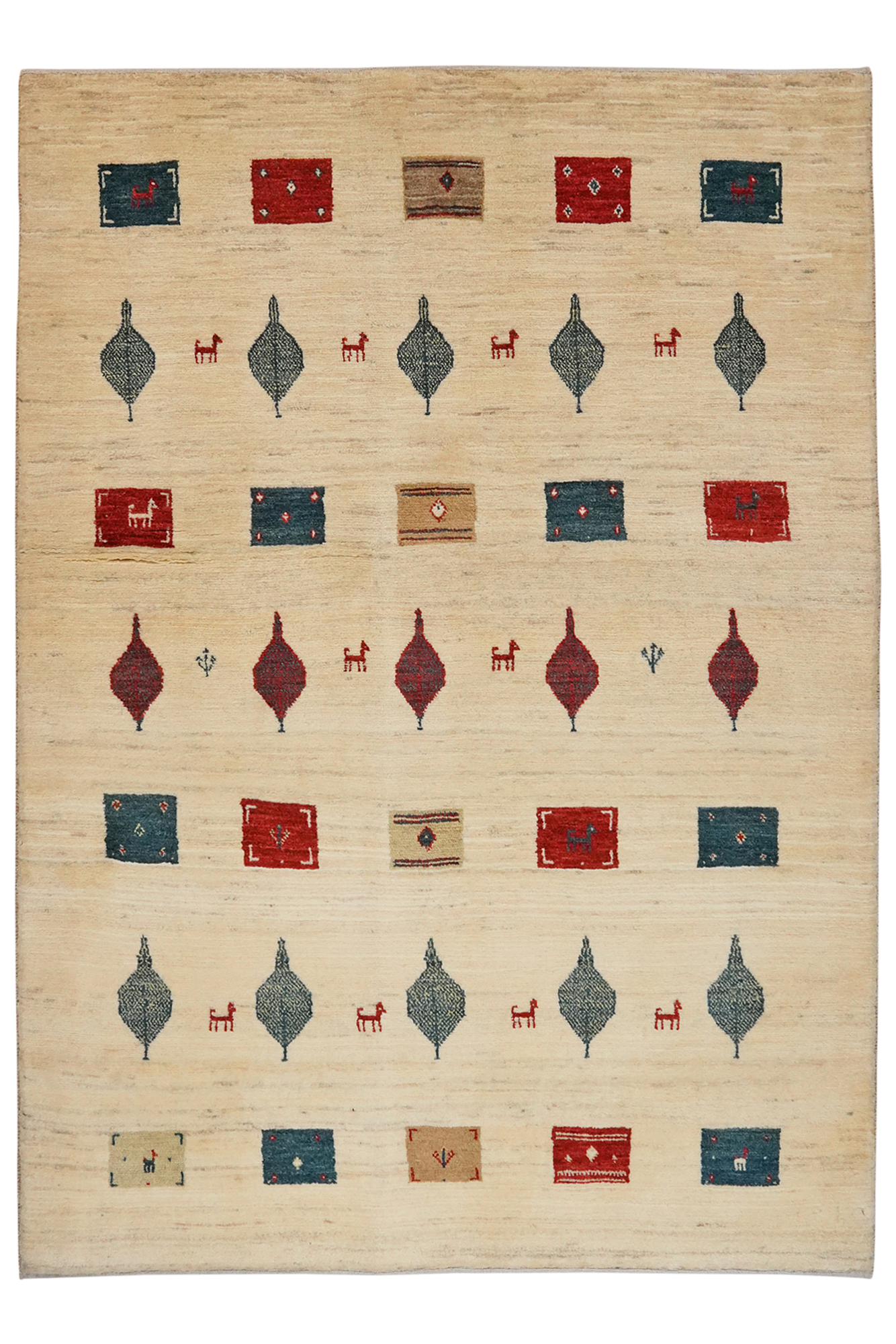 Rizbaf Gabbeh Teppich Wolle Beige 0