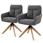 Swivel Armchair LOVIK Set of 2 Grey 0