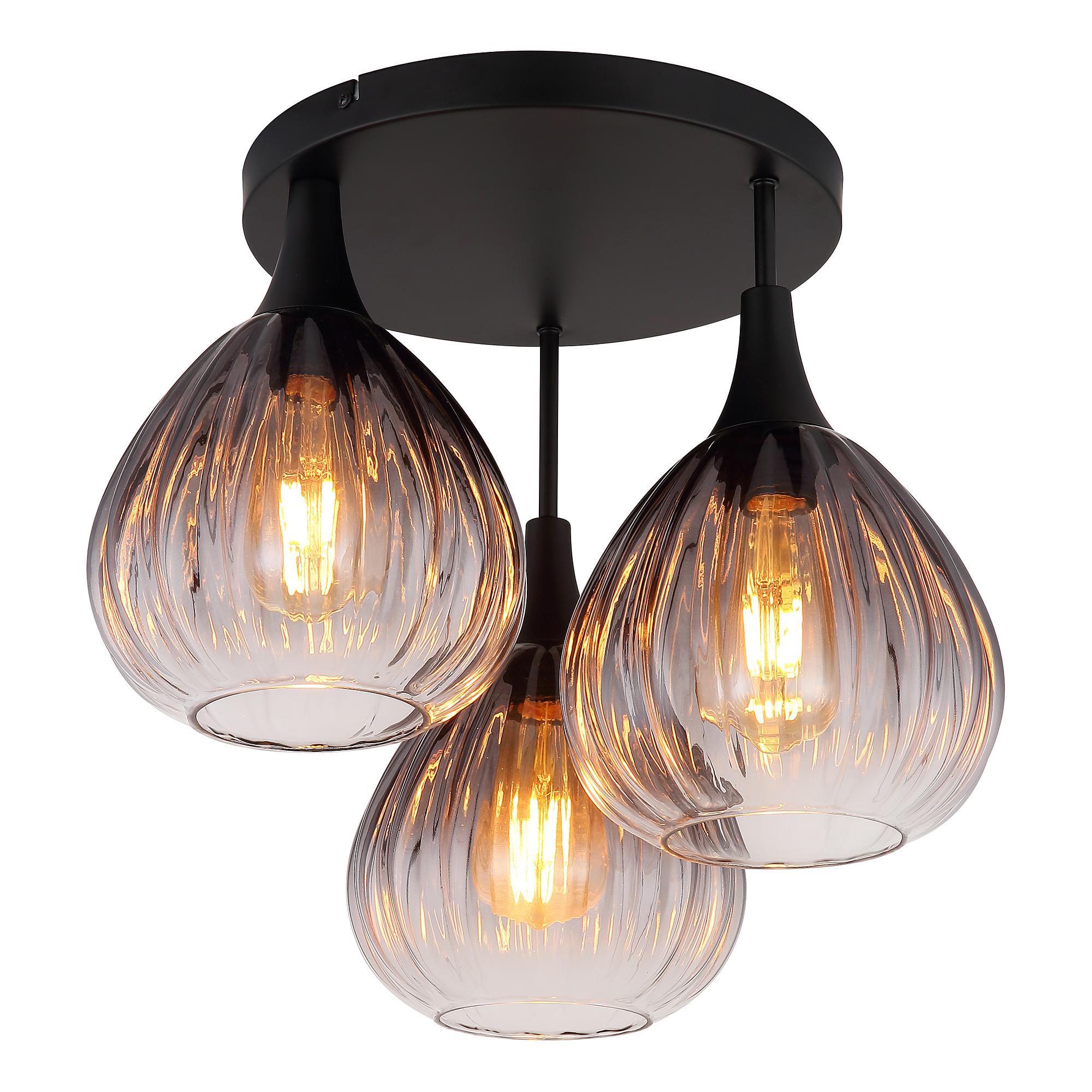 Ceiling light Olsen Type A Smoked Glass Black 0
