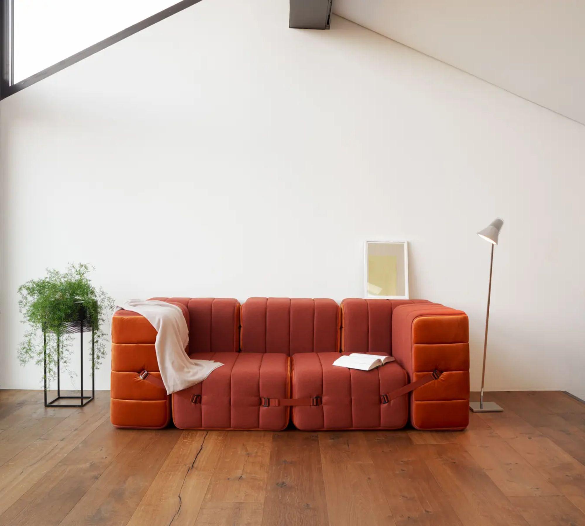 2-seater Modular Sofa System Curt Set of 4 Green 4