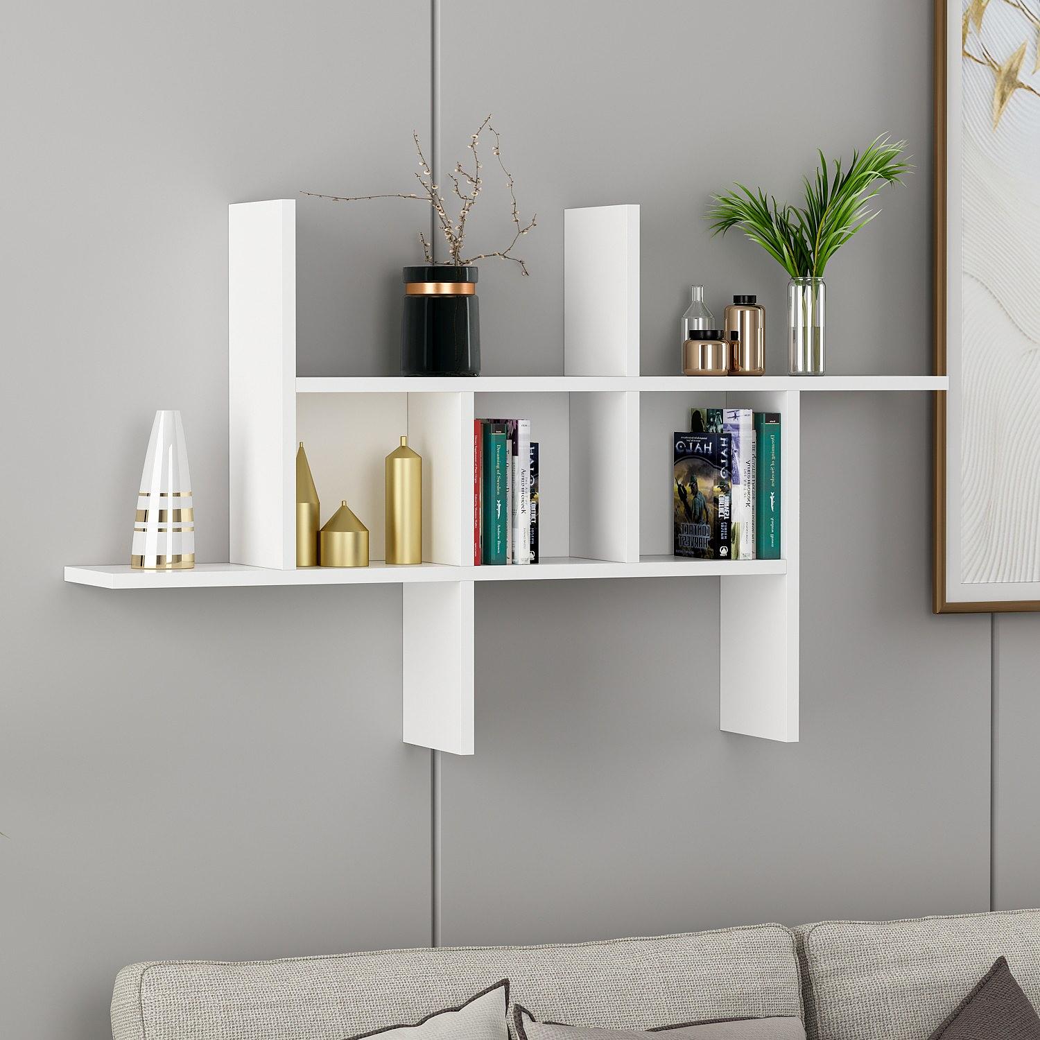 Madagascar Wall Shelf Wood Veneer White 2