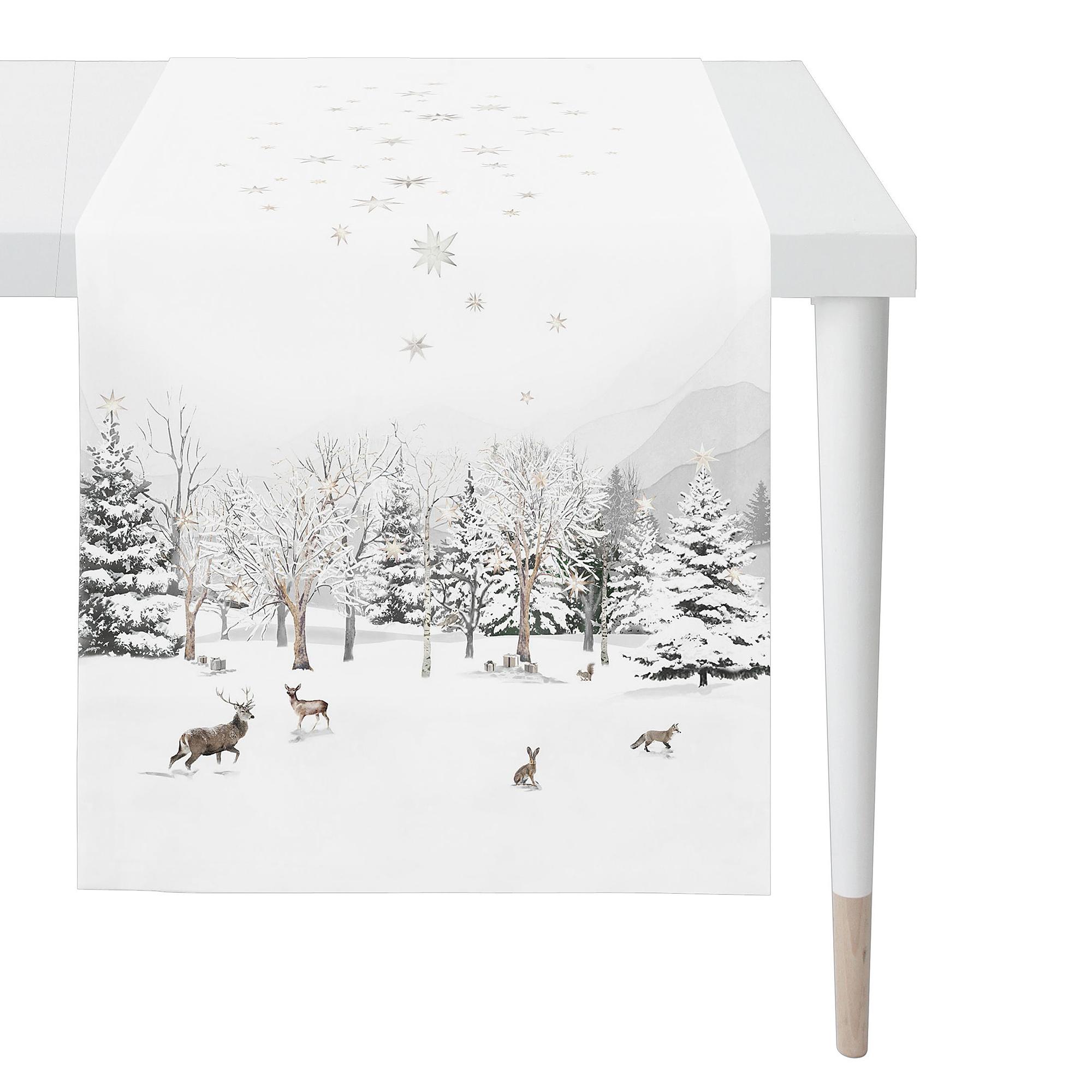 Tischläufer Mischgewebe Weiß Beige 0