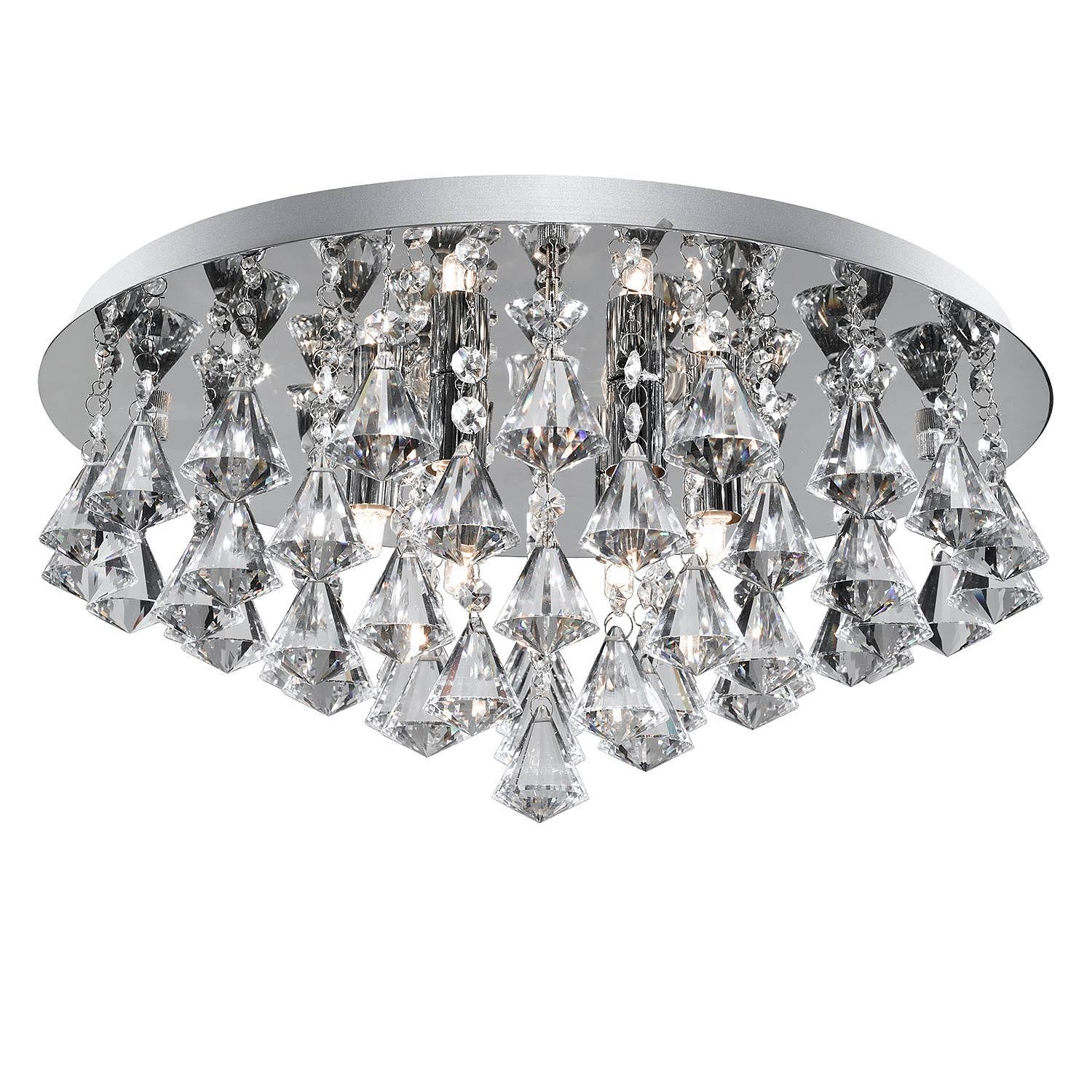 Hanna II Ceiling light Crystal glass Steel 6-bulb 0