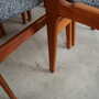 6x Vintage Stuhl Teakholz Textil Braun 1960er Jahre 5
