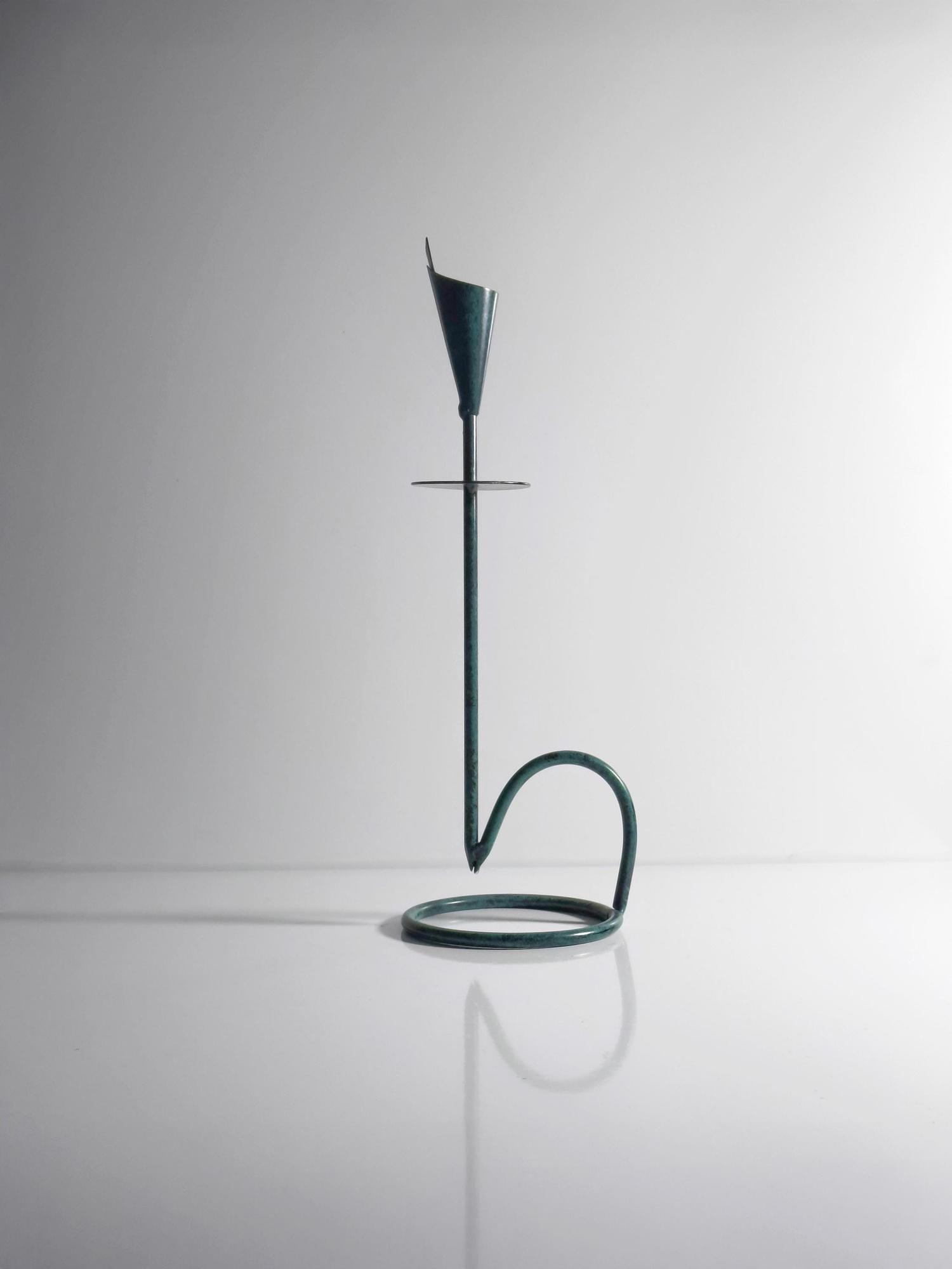 Vintage Kerzenständer Metall Türkis 90er Jahre 0